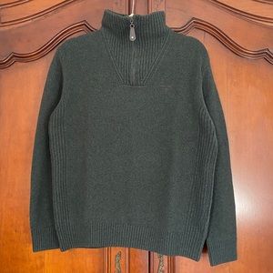 Barbour 100% Wool Half Zip Sweater in Seaweed Heather Green | Size M